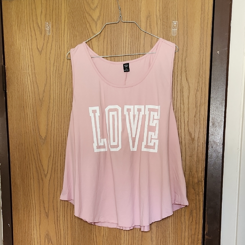SHEIN Pink Graphic Tank Top Relaxed Fit